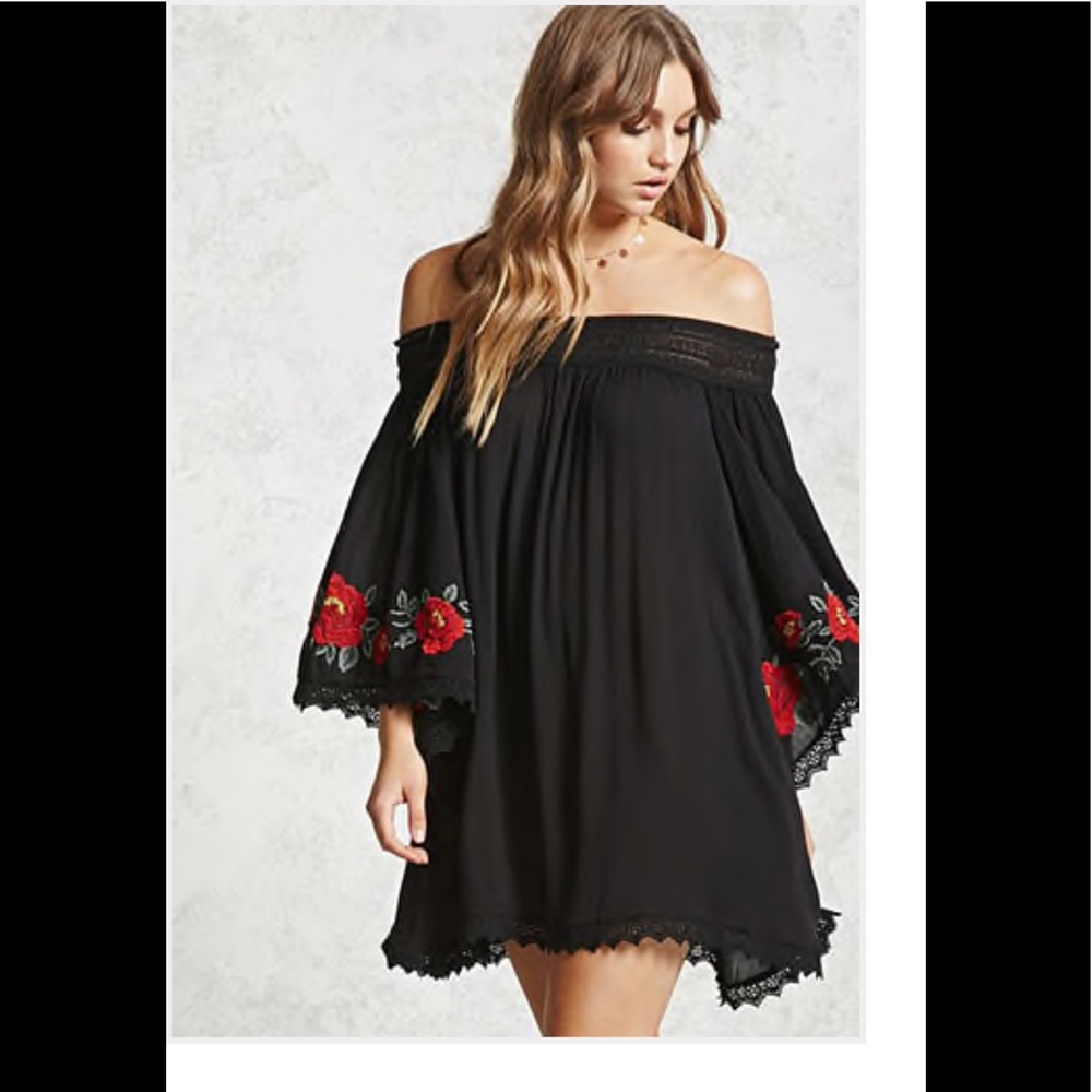 Embroidery peasant dress